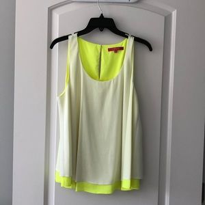 Cream and neon yellow blouse